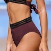 Women's Brick Striped Waistband High-Rise Bikini Bottoms - Cupshe - 2 of 4