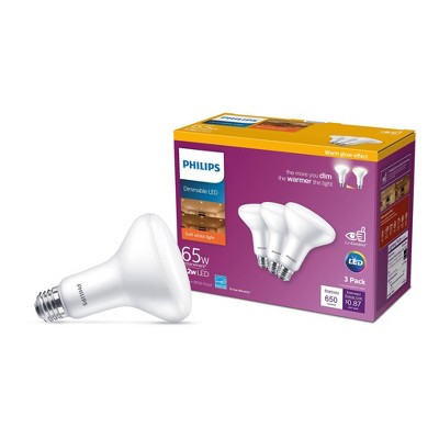 Philips Premium 65W BR30 E26 2700-2200K LED Light Bub Warm Glow T20