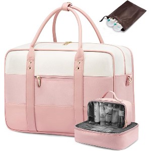 Weekender Duffle Bag with Laptop Compartment, Personal Item for Women, Includes Toiletry Bag for Yoga - 1 of 4