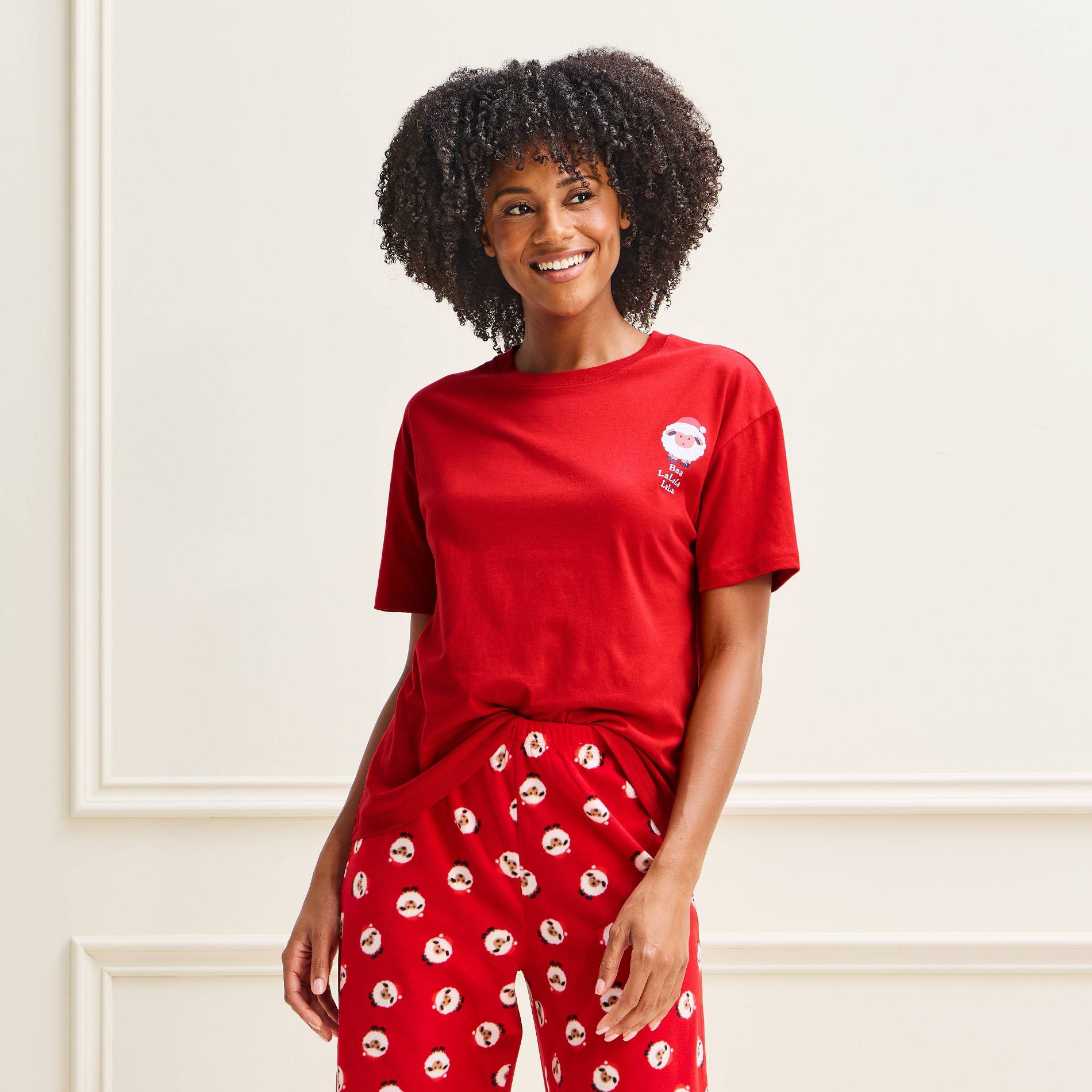 Women's Holiday Sheep Matching Family Cotton Pajama T-Shirt - Wondershop™ L