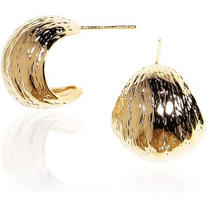 Sonateomber Gold Crystal Huggie Hoops | Sparkling CZ & Rhinestone Thick Earrings for Women - 1 of 4