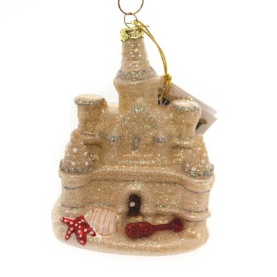 Noble Gems 4.75" Sand Castle Ornament Beach Ocean Sun Florida  -  Tree Ornaments