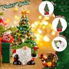 Lighted Christmas Gnome Decorations Hand-Painted Christmas Tree 8 Inch Small Mini Prelit Xmas Holiday Decor for Tabletop Home Room DIY Gifts - 4 of 4