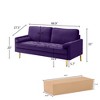 TiramisuBest 65" Velvet Sofa, Plush Upholstered Couch for Living Room or Bedroom (Grey) - 3 of 4
