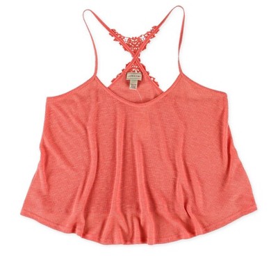 Aeropostale Womens Lace Back Crop Tank Top