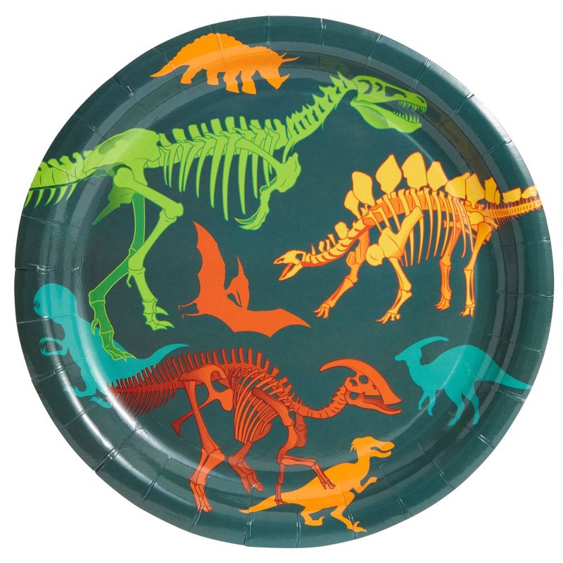 Juvale 144 Piece Dinosaur Birthday Party Supplies, Dino Party Decorations with Paper Plates, Napkins, Cups & Cutlery, 24 Guests, 4 of 10