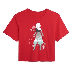 Women's - Frozen 2 - Elsa Hero Pose Cropped Graphic T-Shirt - 1 of 4