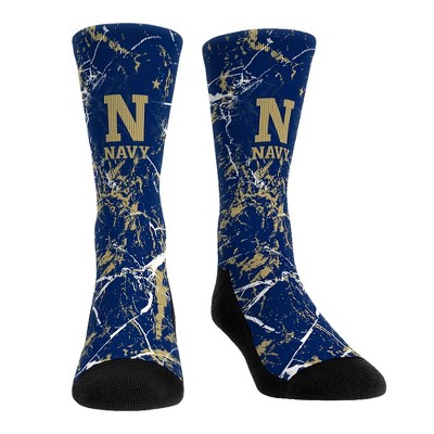 NCAA Navy Midshipmen - Cracked Marble Rock 'Em Socks