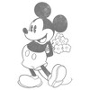 Girl's Disney Mickey Mouse Black and White Flowers T-Shirt - 2 of 4