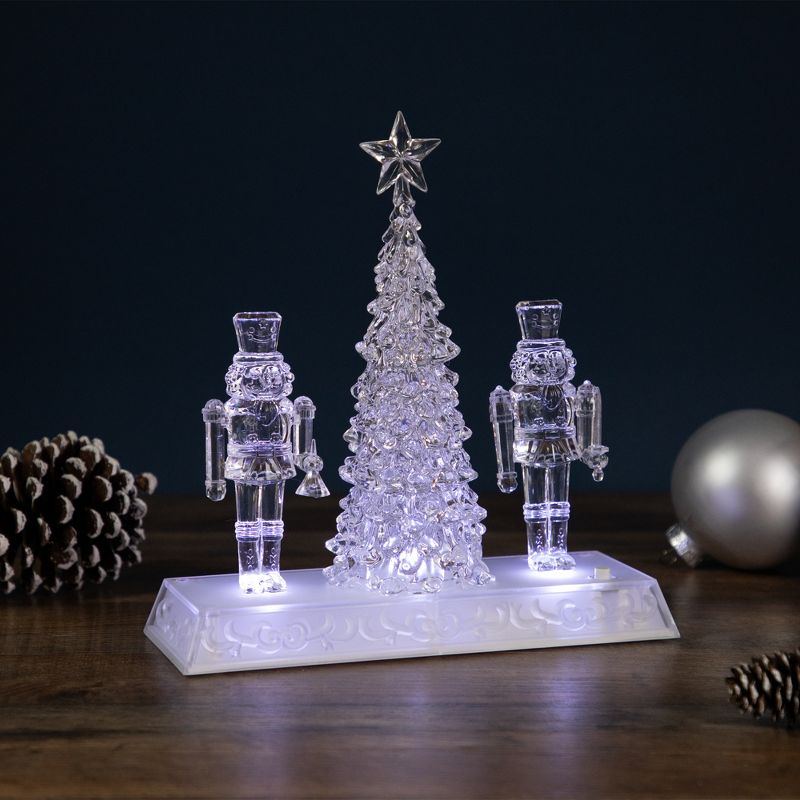 Northlight 9" LED Lighted Icy Crystal Nutcracker and Christmas Tree Decoration, 2 of 7