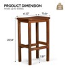 Karl Home | 28.5-Inch Solid Wood Outdoor Bar Stools Set of 2 - 2 of 4