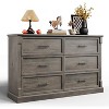 6 Drawer Dresser, Farmhouse Large Double Chest of Drawers with Metal Handles - 4 of 4