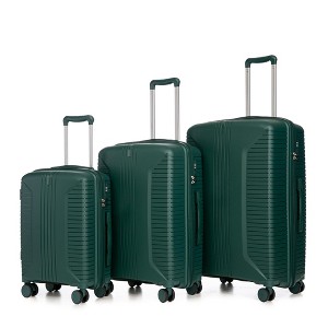 ChicFurnit Luggage Durable PP Spinner Wheel Luggage with Matching Color and Lock for Trips, Green, 19.49"*12.8"*29.53" - 1 of 4