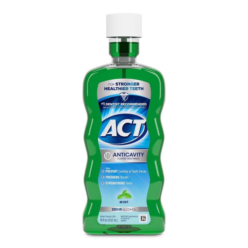 Photos - Toothpaste / Mouthwash AST ACT Mint Fluoride Rinse Mouthwash - 18 fl oz 