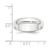 Black Bow Jewelry 3mm to 8mm Platinum Light Weight Half Round Standard Fit Band - 4 of 4