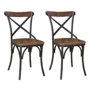 Taran Designs,Beckett Solid Wood Dining Chairs (Set of 2) - 1 of 4