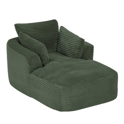 Single Full-compressed Sofa, Ultra Soft Coarse Grain Corduroy Recliner, Sleeper Couch with Seat Cushion with Spring Wrap, No Assembly