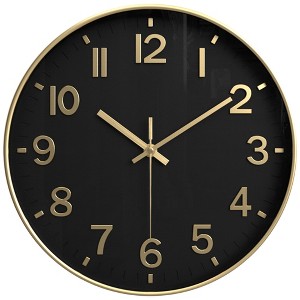 REGALWOVEN Plastic Battery Powered Big Numerals Silent Clock Wall Clock 12 x 12 x 1.6 Inches - 1 of 4