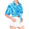 LA LEELA Women's Summer Casual Beach Blouse Shirt Blouses Short Sleeve Button Up Dress Tops Tee Hawaiian Shirts for Women - 4 of 4