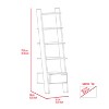 TOAOTBNBO Leaning-Ladder Bookshelves, Five Open Stroage Bookcase with 1 Drawer Wood Standing Book Shelf for Home Office, Brown - 3 of 4