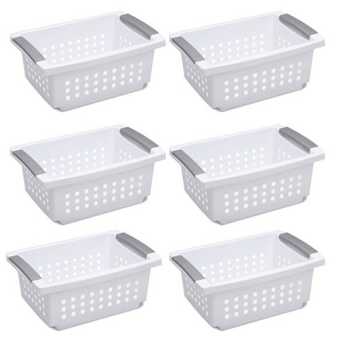 Sterilite Ultra Storage Basket With Handles For At Home Or Classroom  Organization, In Size Large (12 Pack), Medium (6 Pack), White : Target