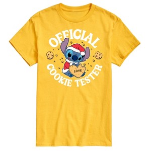 Men's - Lilo and Stitch - Christmas Official Cookie Tester Short Sleeve Graphic T-Shirt - 1 of 4