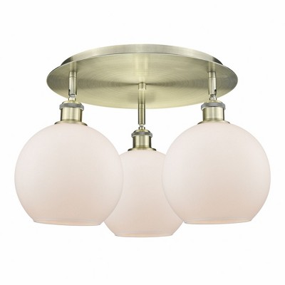 Athens - 3 Light Flush Mount In Industrial Style-10.5 Inches Tall and 19.75 Inches Wide