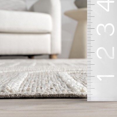Gray Geometric Washable Synthetic Rectangular Area Rug