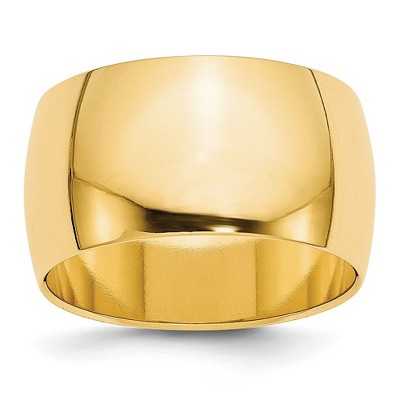 Black Bow Jewelry 7mm to 12mm 14K Yellow Gold Half Round Standard Fit Band
