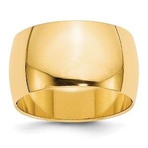 Black Bow Jewelry 7mm to 12mm 14K Yellow Gold Half Round Standard Fit Band - 1 of 4