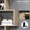 75.5"H Bookcase 6 Shelf S-Shaped Bookshelf Wooden Storage Display Stand Shelf Organizer Free Standing Oak - 4 of 4
