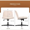 Kumasinova 26" Wide Cross Legged Chair Home Office Chair with Wheel&Adjustable Height,360°Swivel Chair for Home,Office,Vanity,Makeup&Study, Light Pink - 3 of 4