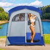 Costway 2 Room Shower Tent Oversize Privacy Shelter Portable Dressing Toilet Outdoor Gray/Blue/Brown - 2 of 4