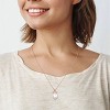 EVERLY JEWELRY | 10K Rose Gold 12 - 12.5 MM Cultured Freshwater Pearl and Diamond Bow Drop Necklace - 17 inch - 2 of 4