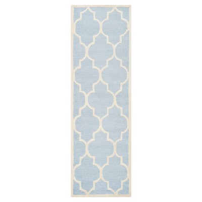 Light Blue/Ivory Alexander Wool Textured Runner Rug 2'6"x8' - Safavieh