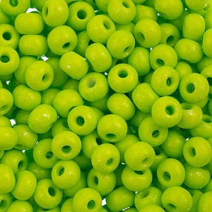 John Bead Czech Glass Seed Beads 6/0, Terra Intensive Light Green (22g Vial) - 1 of 2