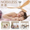 Large 60 Inch Modern Ceiling Fan No Light Silver DC Motor 3 Solid Wood Blades Ceiling Fan With Remote Control Farmhouse Ceiling Fans - 4 of 4