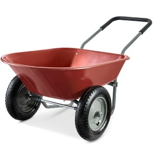 Best Choice Products Dual-Wheel Home Wheelbarrow Yard Garden Cart for Lawn, Construction - 1 of 4