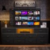 63” Long Dresser TV Stand for 65 to 75 inch TV Black Dresser with 10 Fabric Drawers Chest Closet Center with Power Outlet LED Light - 2 of 4