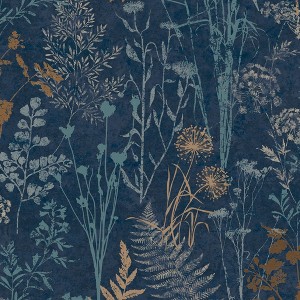 Organics Navy and Copper Wallpaper - 1 of 4