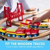 Joyfy Montessori Wooden Train Toy Set for Kids, 12PCS Magnetic Train Cars STEM Educational Toy Xmas Birthday Gift for Boys & Girls Ages 2-8 Years - 4 of 4