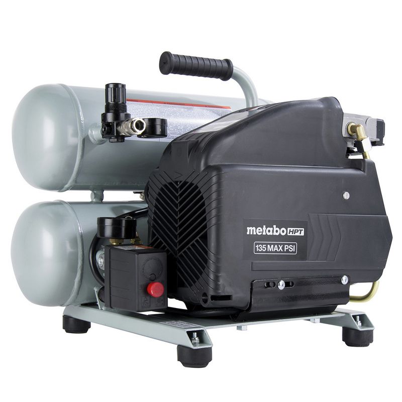 Metabo HPT EC99SM 2 HP 4 Gallon Oil-Lube Twin Stack Air Compressor Manufacturer Refurbished, 3 of 5