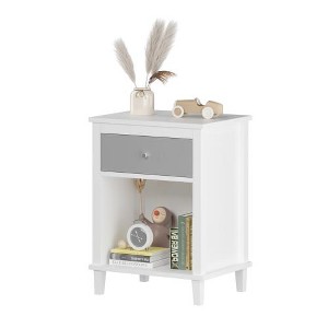 LIVAREEmlen 26.77''H Wooden Nightstand with One Drawer One Shelf for Kids, Adults - 1 of 4