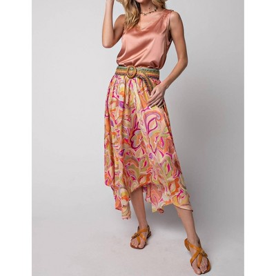 Women's Satin V-neck Top - Easel