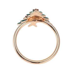 Unique Bargains Napkin Holder Rings Stainless Steel Green Gold Tone 1 Pc - 1 of 3