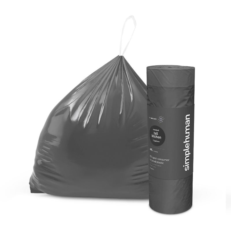 simplehuman 50% Post-Consumer Recycled Odorsorb Tall Kitchen Drawstring Trash Bags - 13 Gallon, 3 of 4