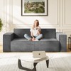 Mjkone Velvet Fabric Loveseat Sofa with Legless Design&Widened Armrest,Upholstered 2-Seater Couch for Living Room - 4 of 4