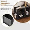 Lyngins Modern Fluted Glass Side Table – 5mm Tempered Glass, Open Storage, Lockable Wheels, End Table for Living Room, Nightstand with Arched Panels - 4 of 4