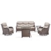 Gymojoy 5 Pieces Outdoor Patio Wicker Sofa Swivel Chair with 6 Inch Cushions and Fire Pit Table - 3 of 4