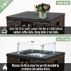 22" Propane Gas Fire Pit Table, 40000 BTU Square Steel Fire Pit with Beautiful Wicker Base for Outside Patio Deck Garden Backyard-Black - 3 of 4
